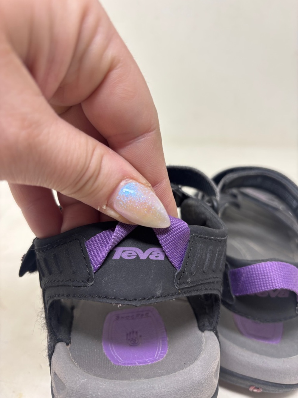 Teva Women’s Black Sandals with Purple Accents - Picture 6 of 10